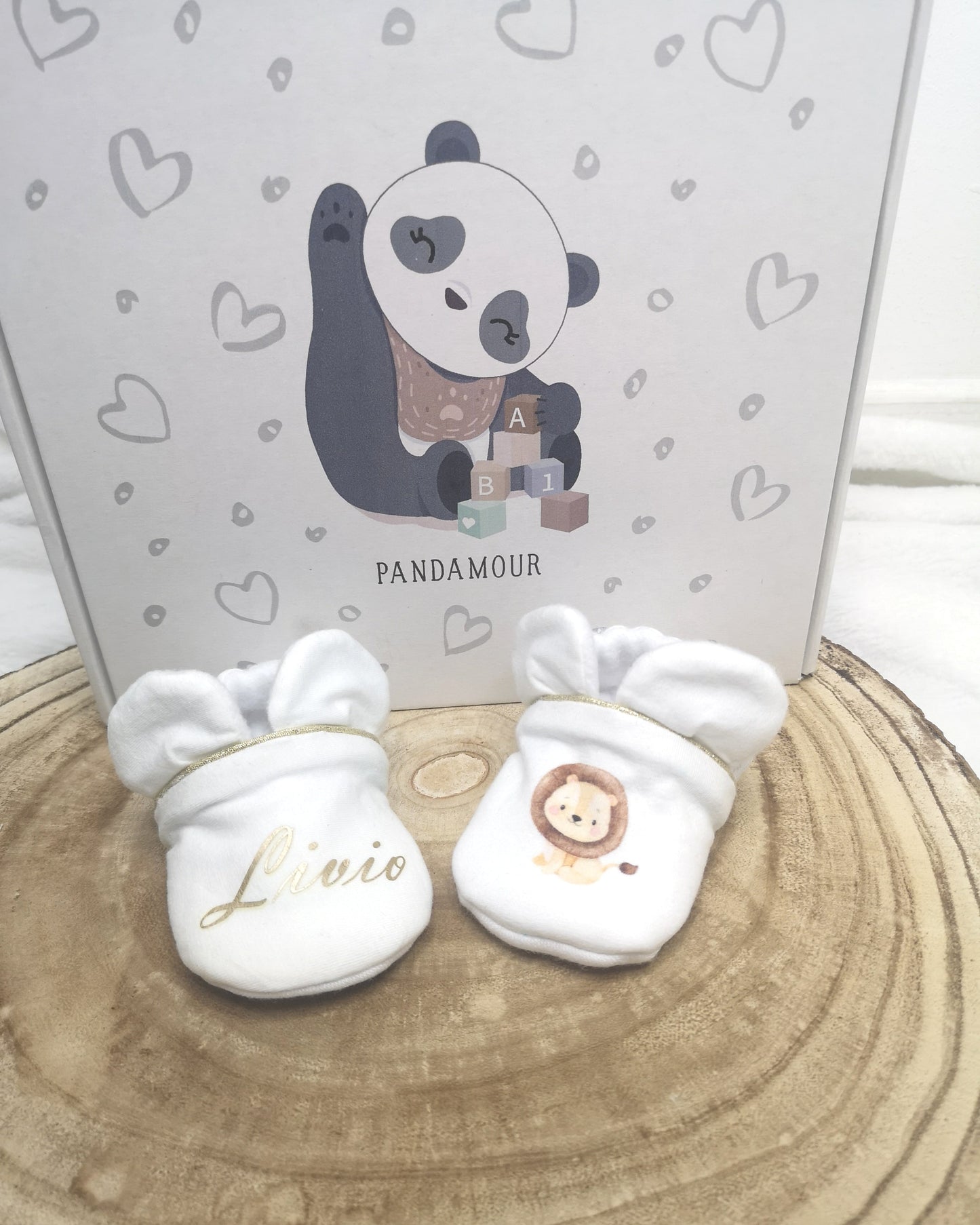 Chaussons bébé lionceau personnalisés