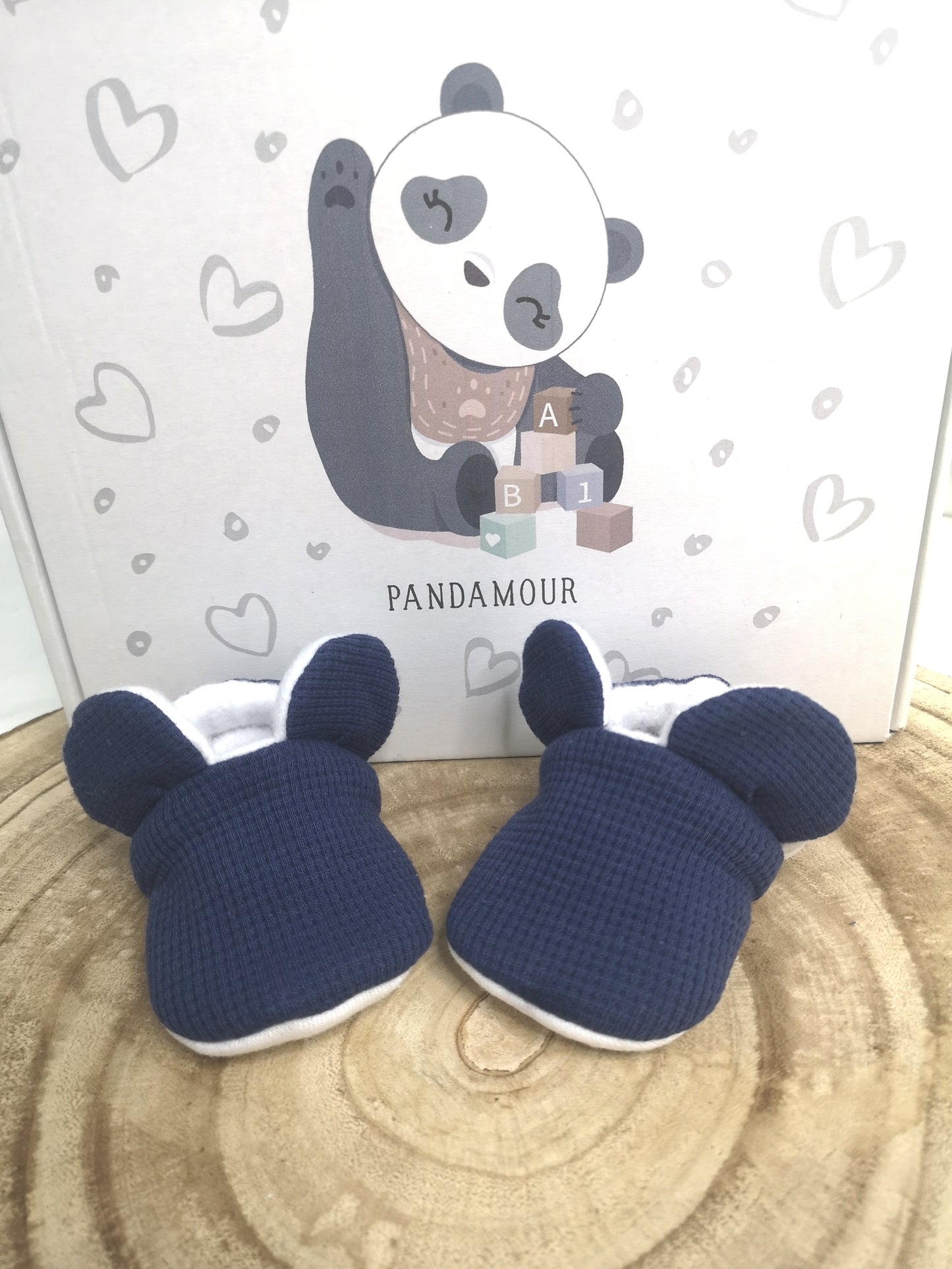 Chaussons bébé bleu marine