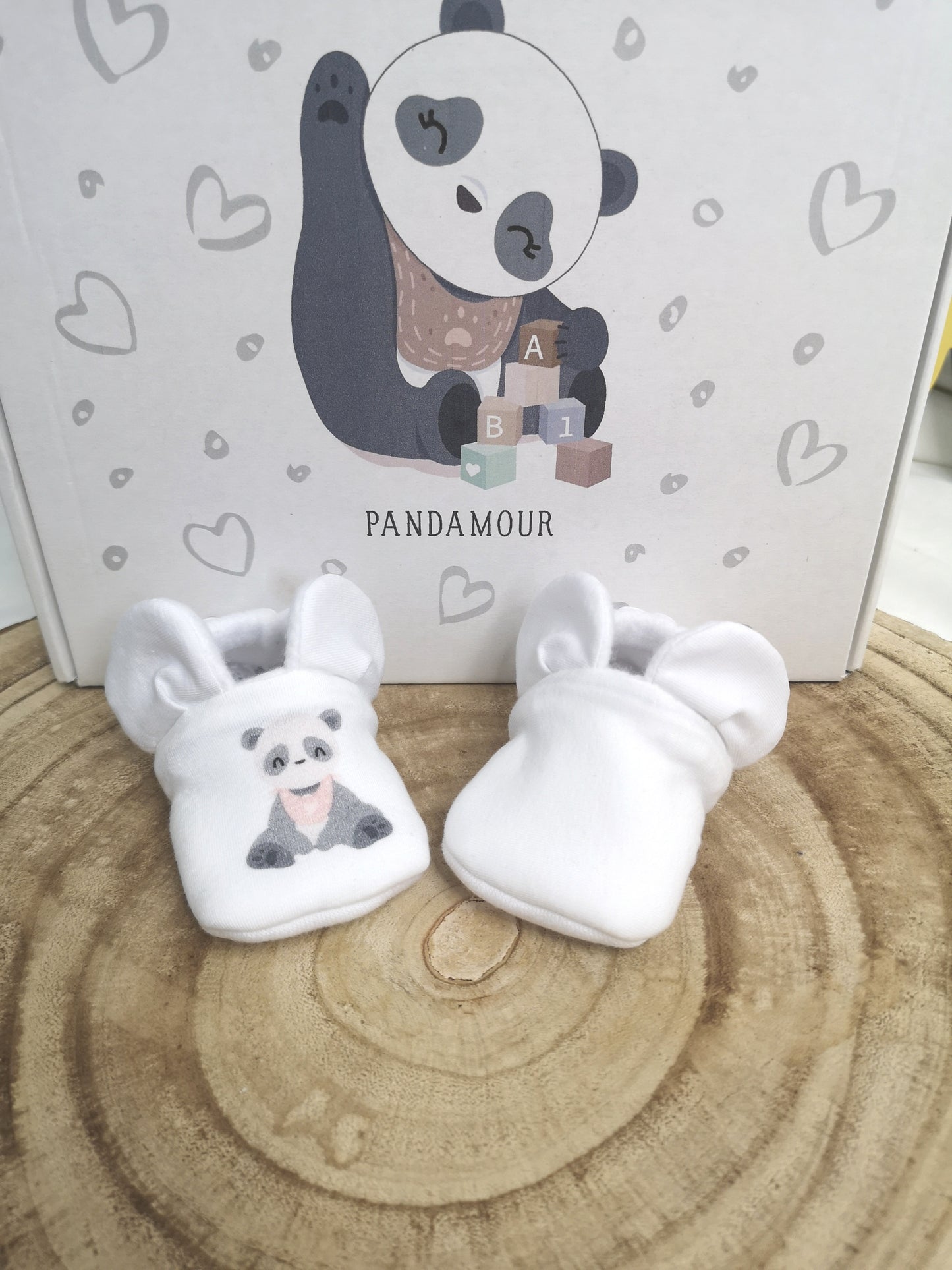 Chaussons panda rose personnalisés