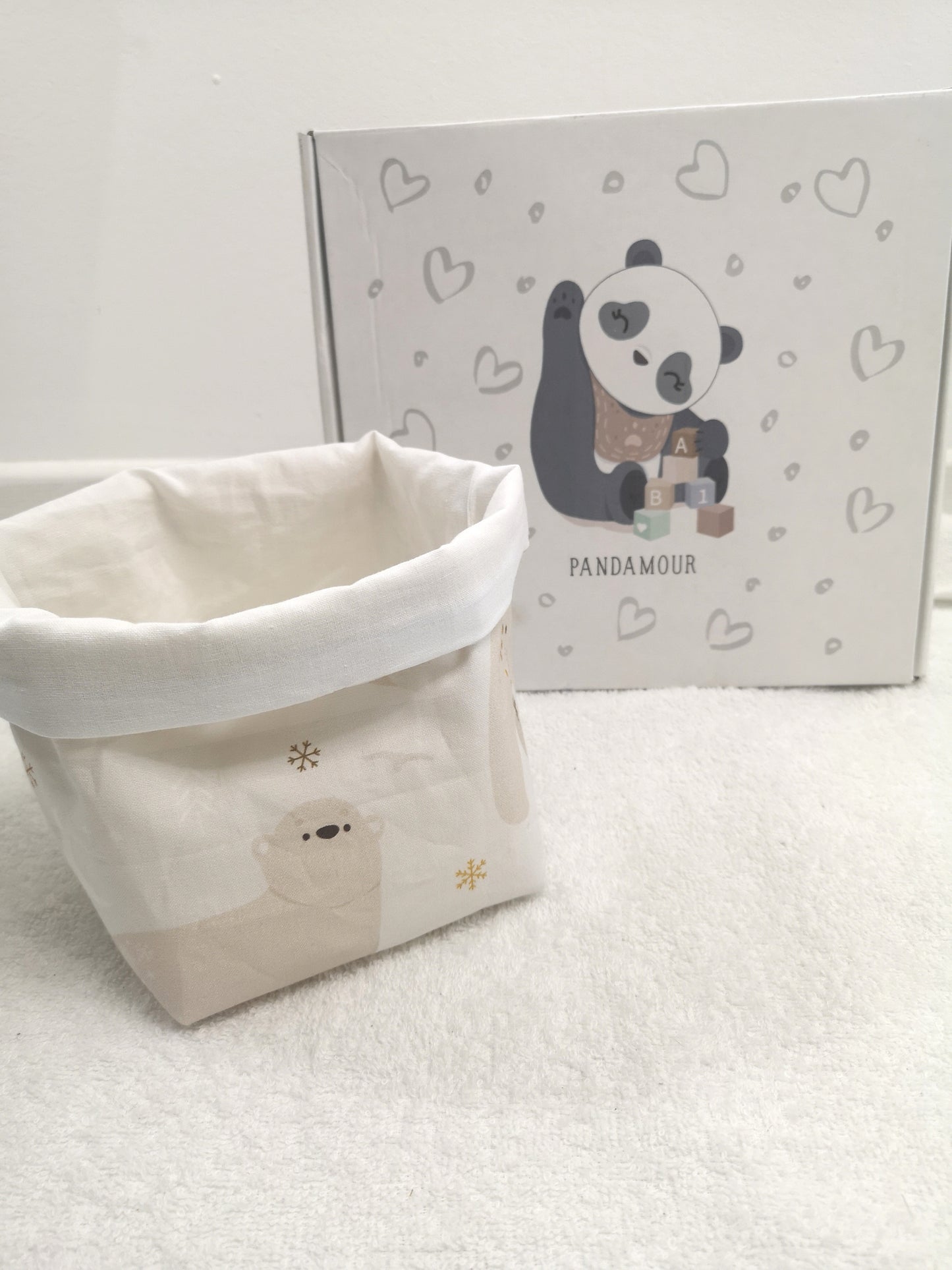 Panier de rangement motif ours