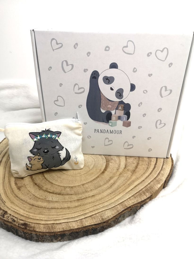 Tiny pochette louve et petit